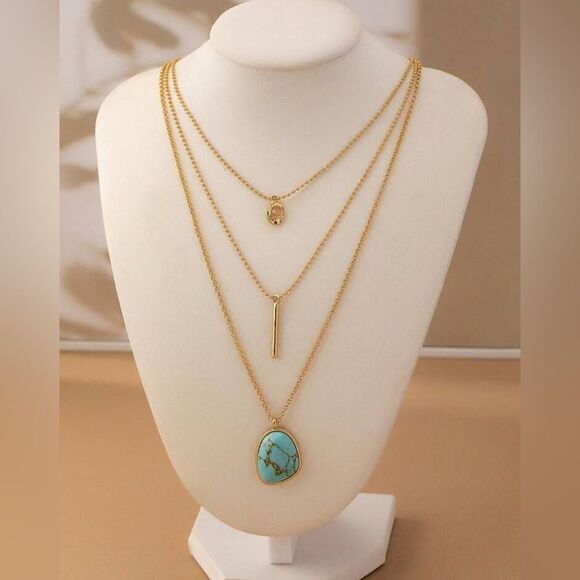 Free People Jewelry - boho Layered Necklace Set A1503